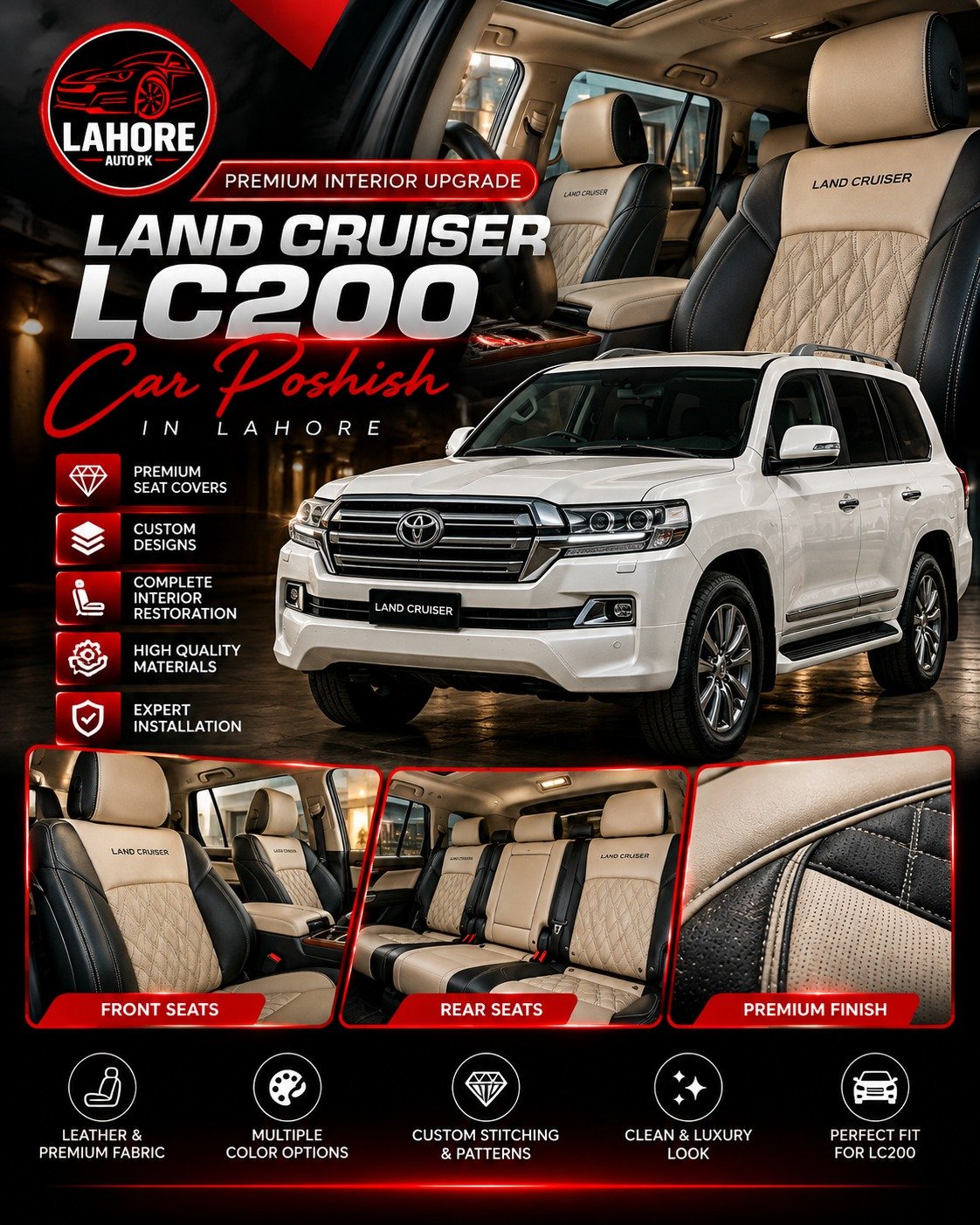 🚘 Toyota Land Cruiser LC200 Car Poshish in Lahore auto