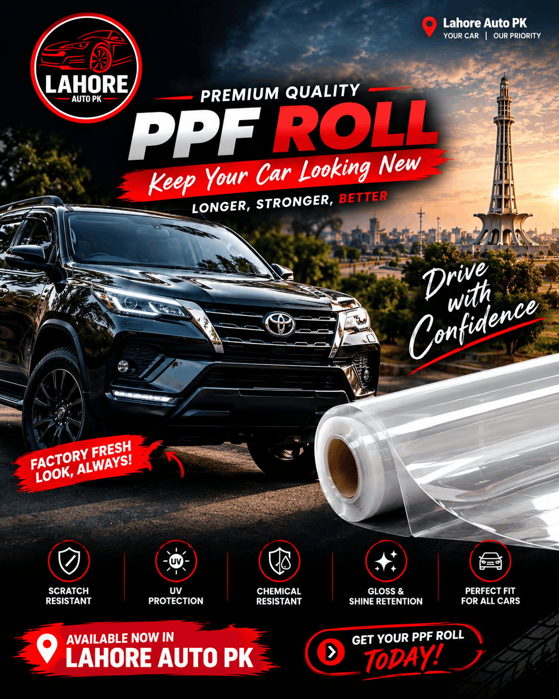 Self-Healing PPF Roll in Lahore – Car Paint Protection