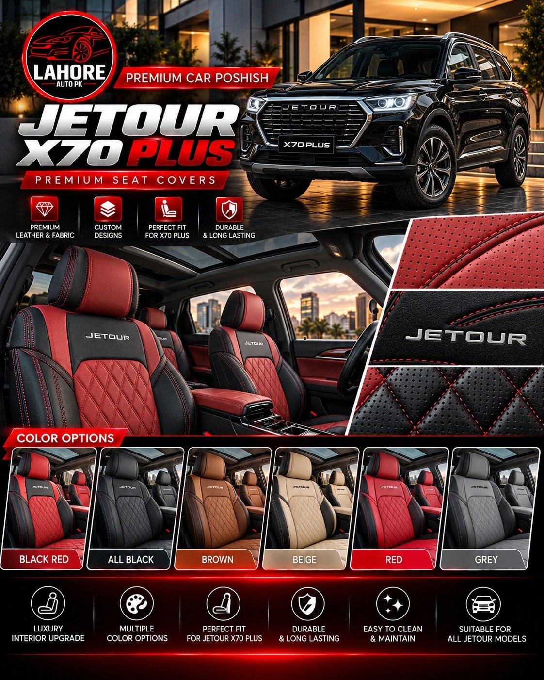 All Car Poshish Original Fitting Seat Cover Leather Right.